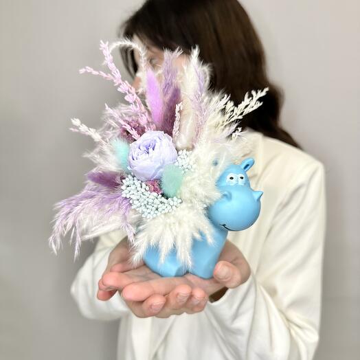 «Глория» интерьерная композиция из сухоцветов