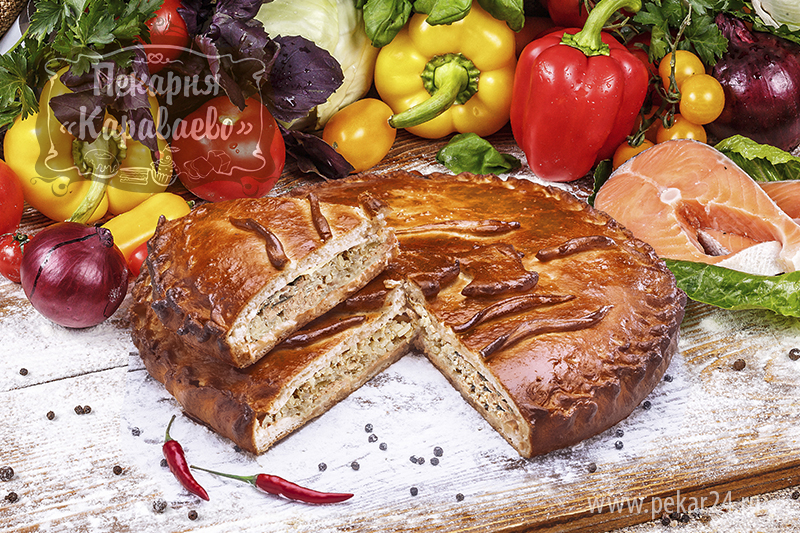 Пирог с горбушей и рисом 0,75 кг