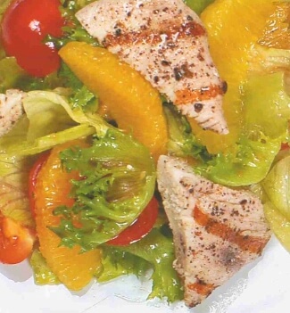 Салат с курицей и апельсинами