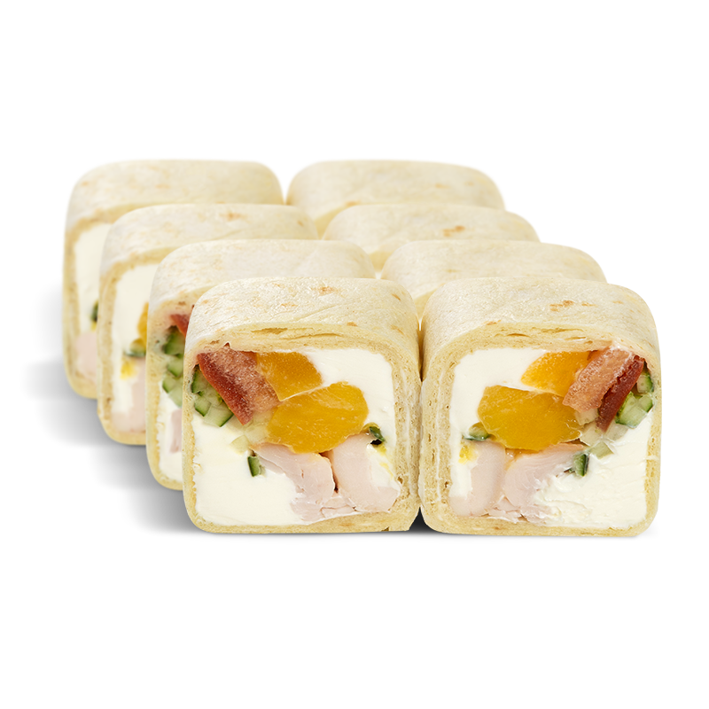 Ролл В тортилье с курицей и манго