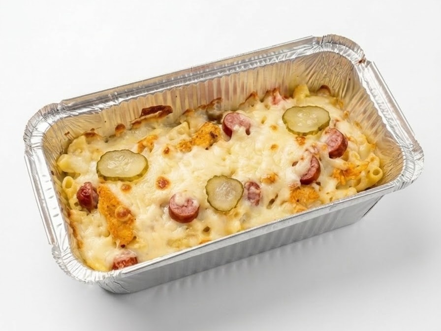 Паста барбекю с колбасками