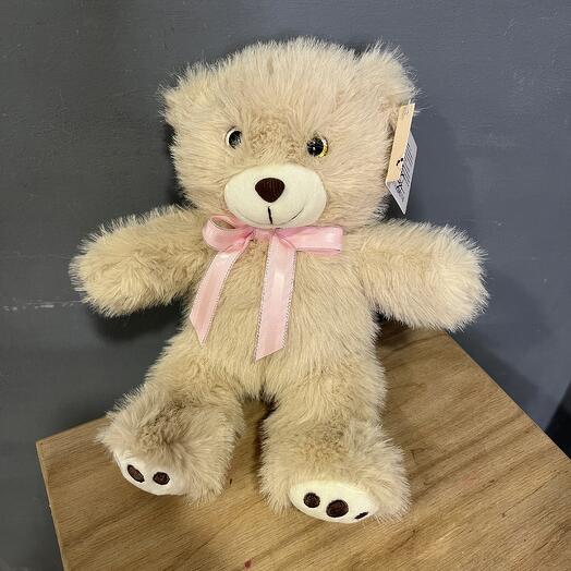 Мишка 23 см с бантиком