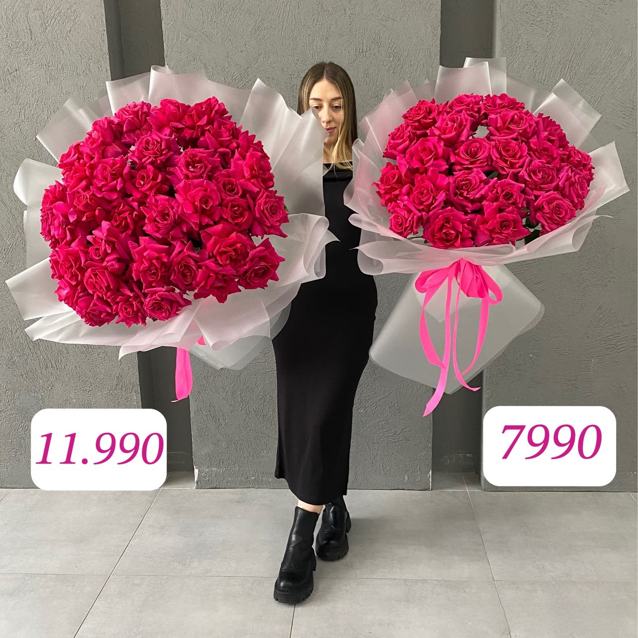 Огромные букеты ажурных роз