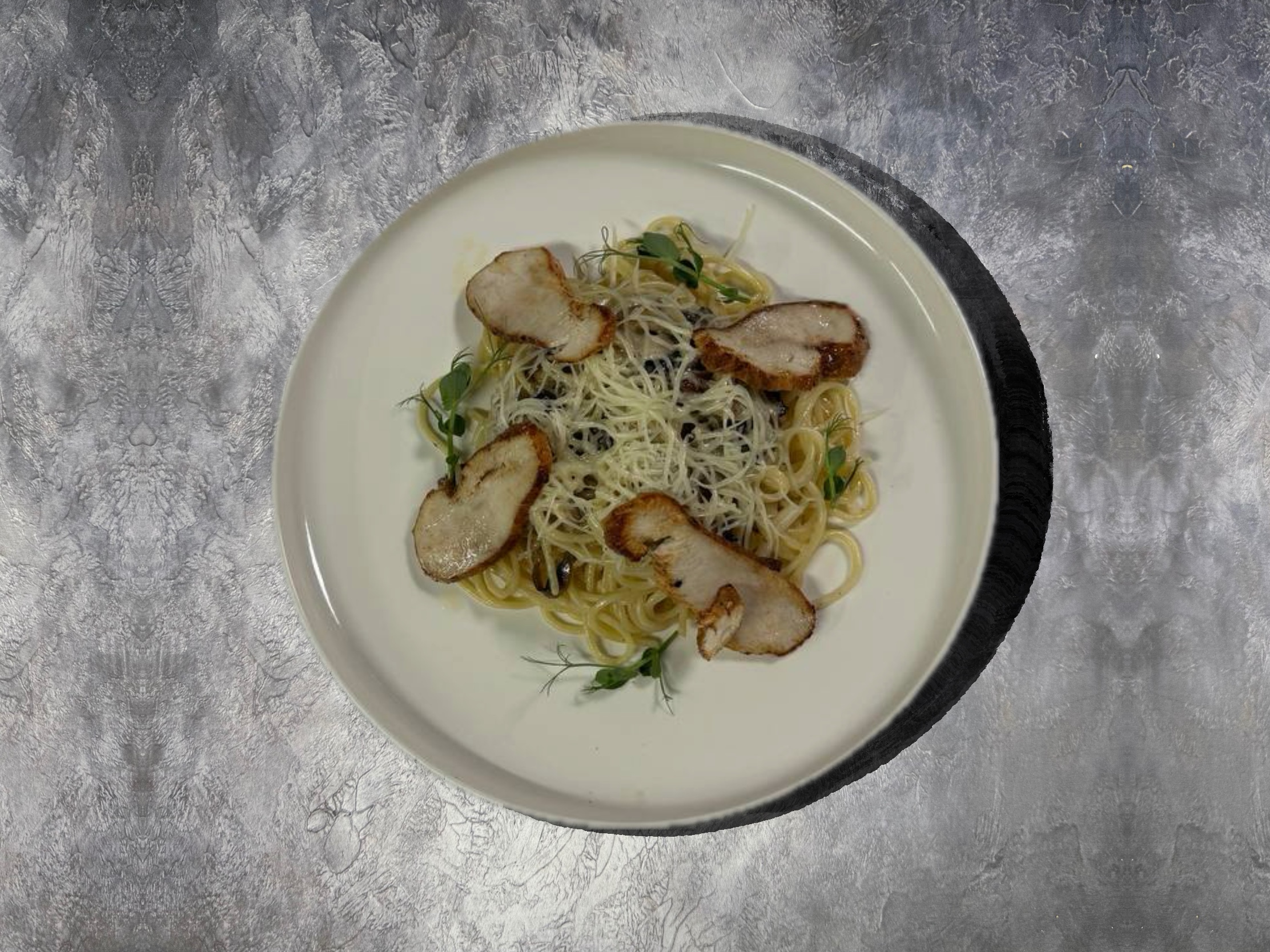 Паста курица-грибы