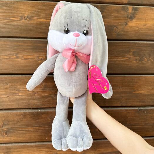 Зайка мальчик серый