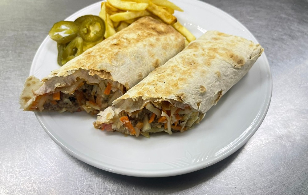 Шаурма с говядиной + картошка фри и перчик