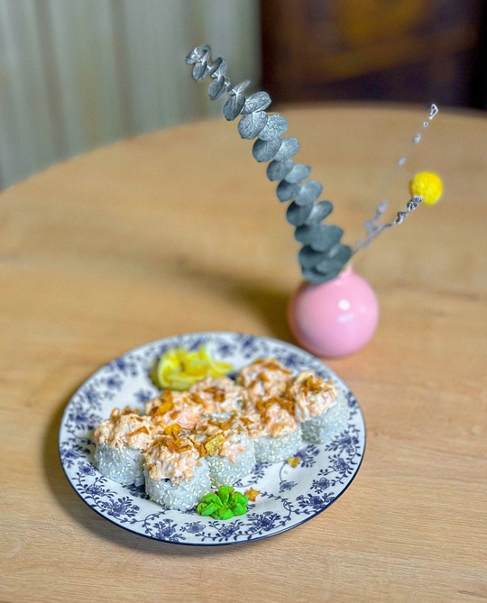 Запеченый ролл с копченым лососем