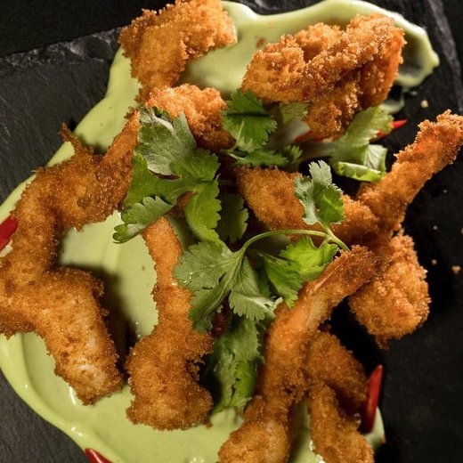 Креветка в темпуре с соусом васаби