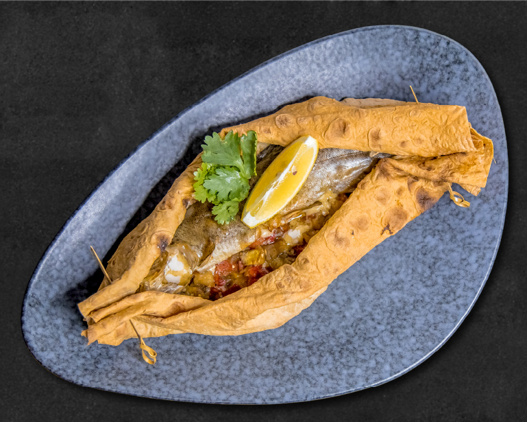 Форель, запеченная в лаваше