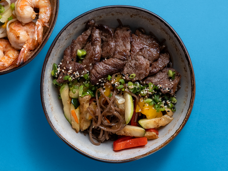 Wok с мраморной говядиной