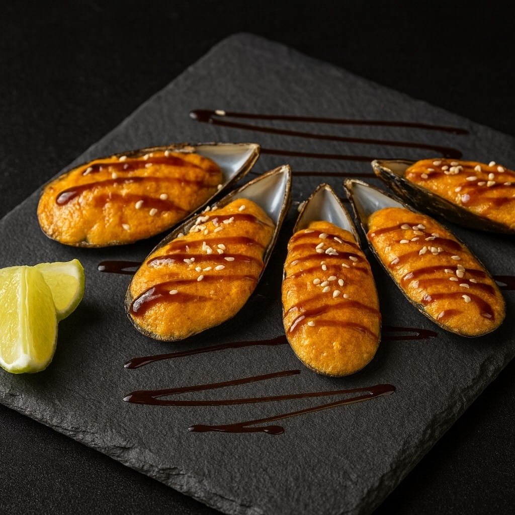 Запеченные мидии 5 шт