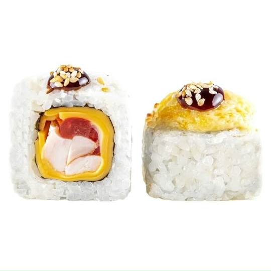 Запеченный ролл с курицей и сыром Чеддер