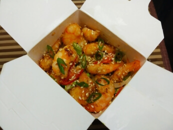 WOK удон с тигровыми креветками
