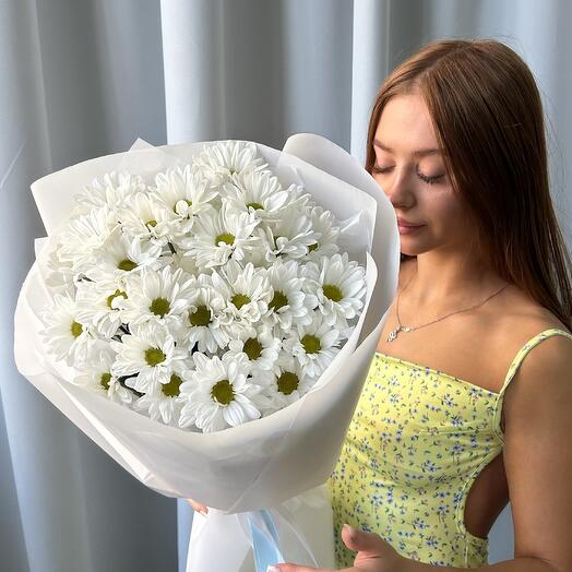 5 веток хризантема кустовая ромашка