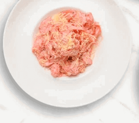 Розовая паста с кур. филе и креветками