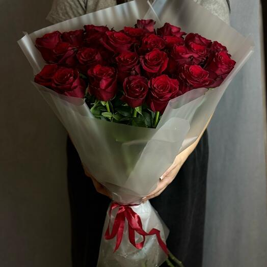 Роза красная 90см