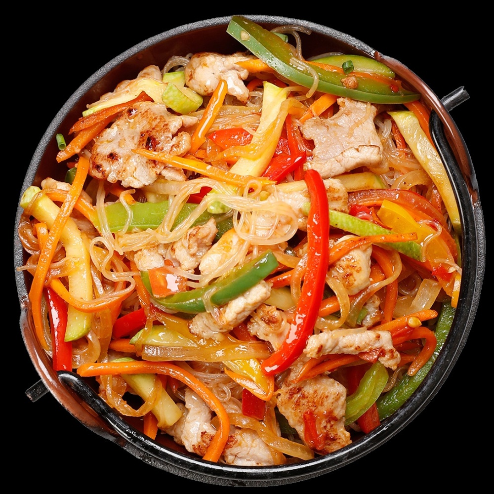 Лапша Рисовая со свининой и овощами
