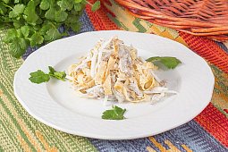 Салат с куриной печенью