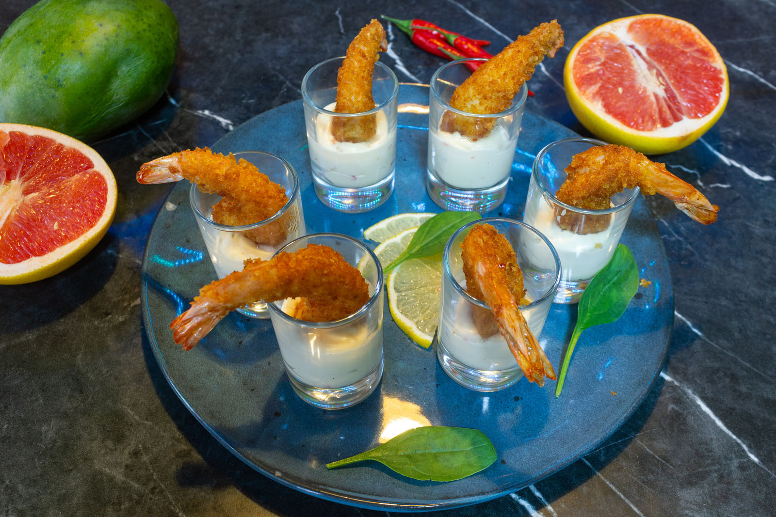 Шашлык из тигровых креветок