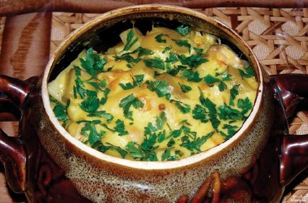 Нежное куриное филе в горшочке