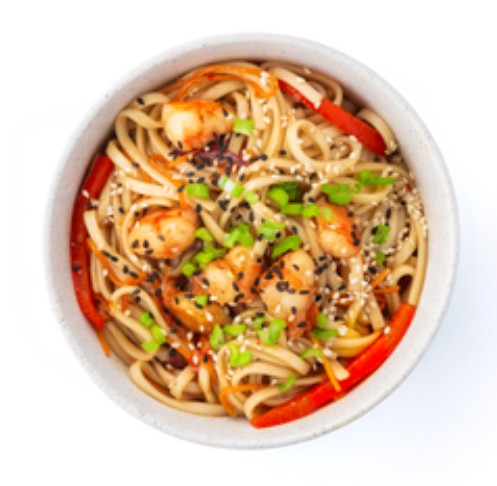 Вок с креветками поке чили