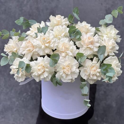 Французская Роза и эвкалипт в коробе