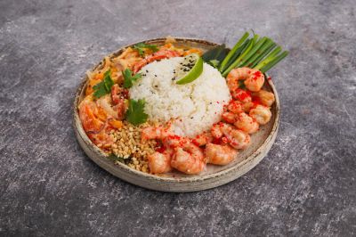 Креветки с рисом по-азиатски