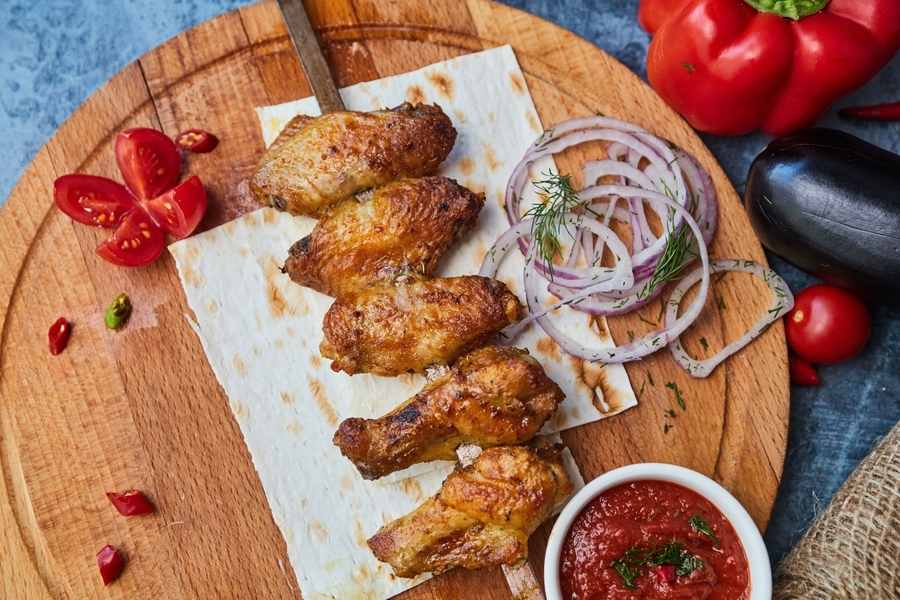 Шашлык из куриных крыльев