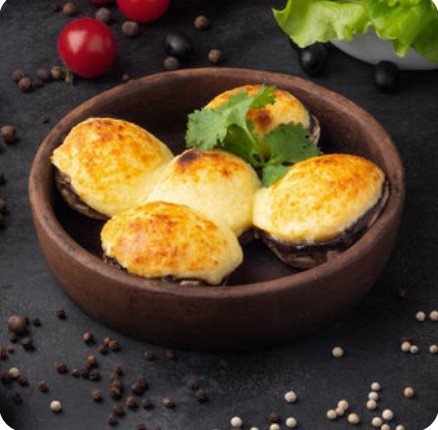 Дуэт из грибов, запеченных с сыром