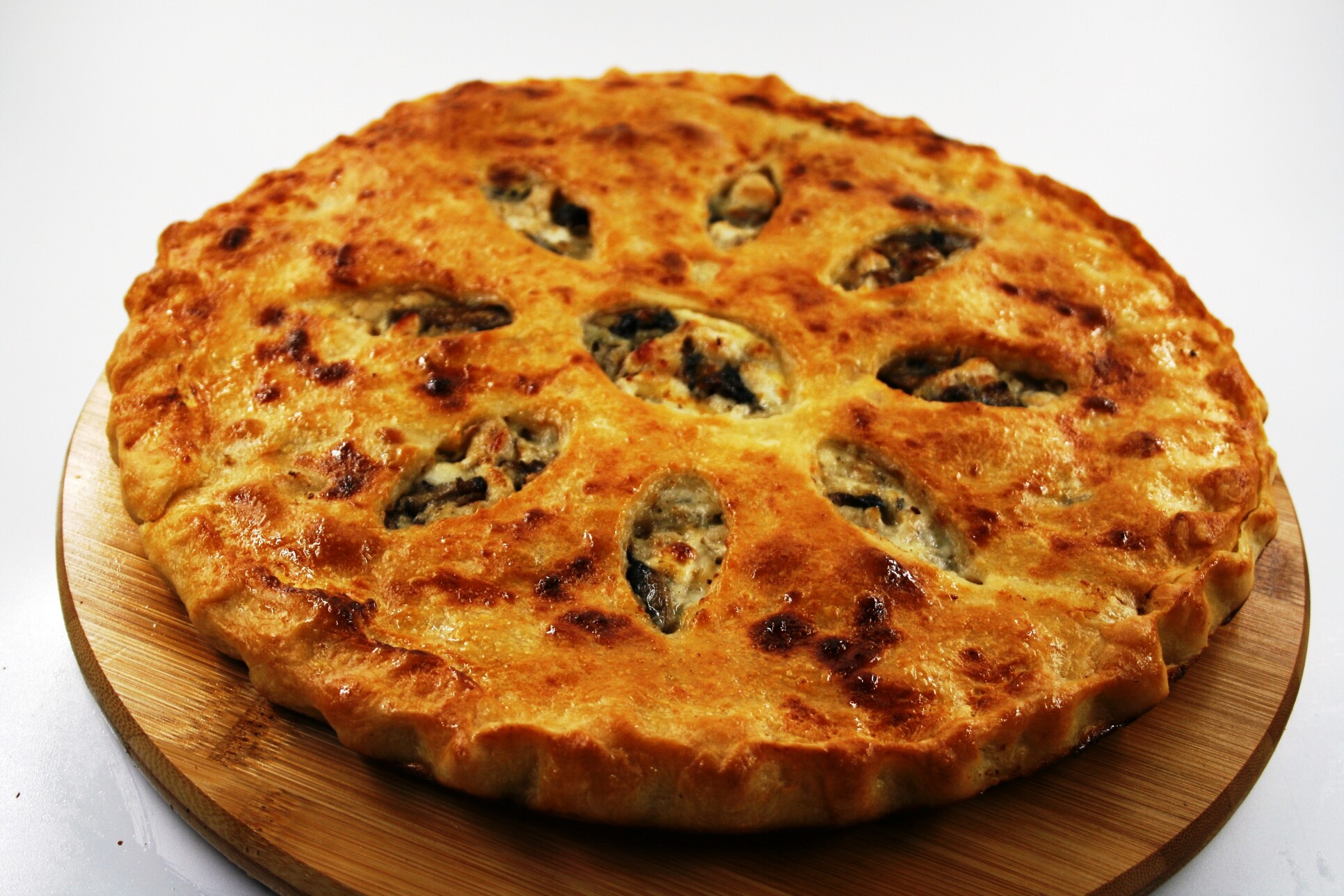 ПИРОГ С КУРИЦЕЙ СЫРОМ И ГРИБАМИ