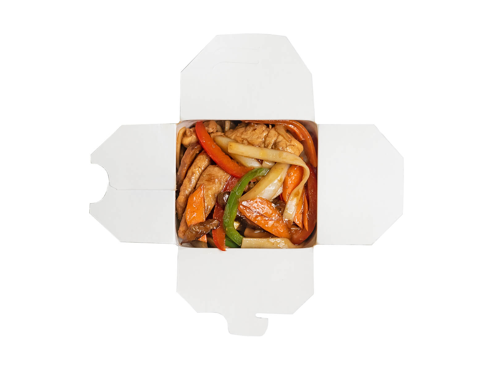 Вок курица с лапшой и овощами по-пекинск