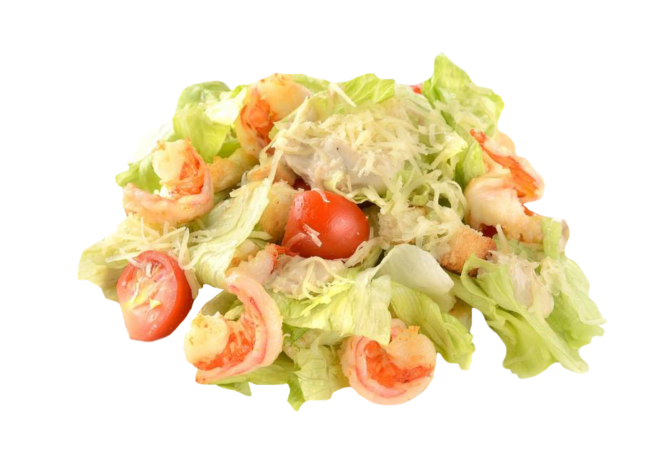 Салат Цезарь с креветками