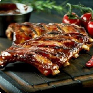 Cвиные ребрышки гриль с картофельными дольками