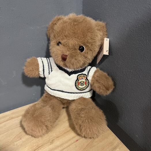 Мишка в свитере 25 см