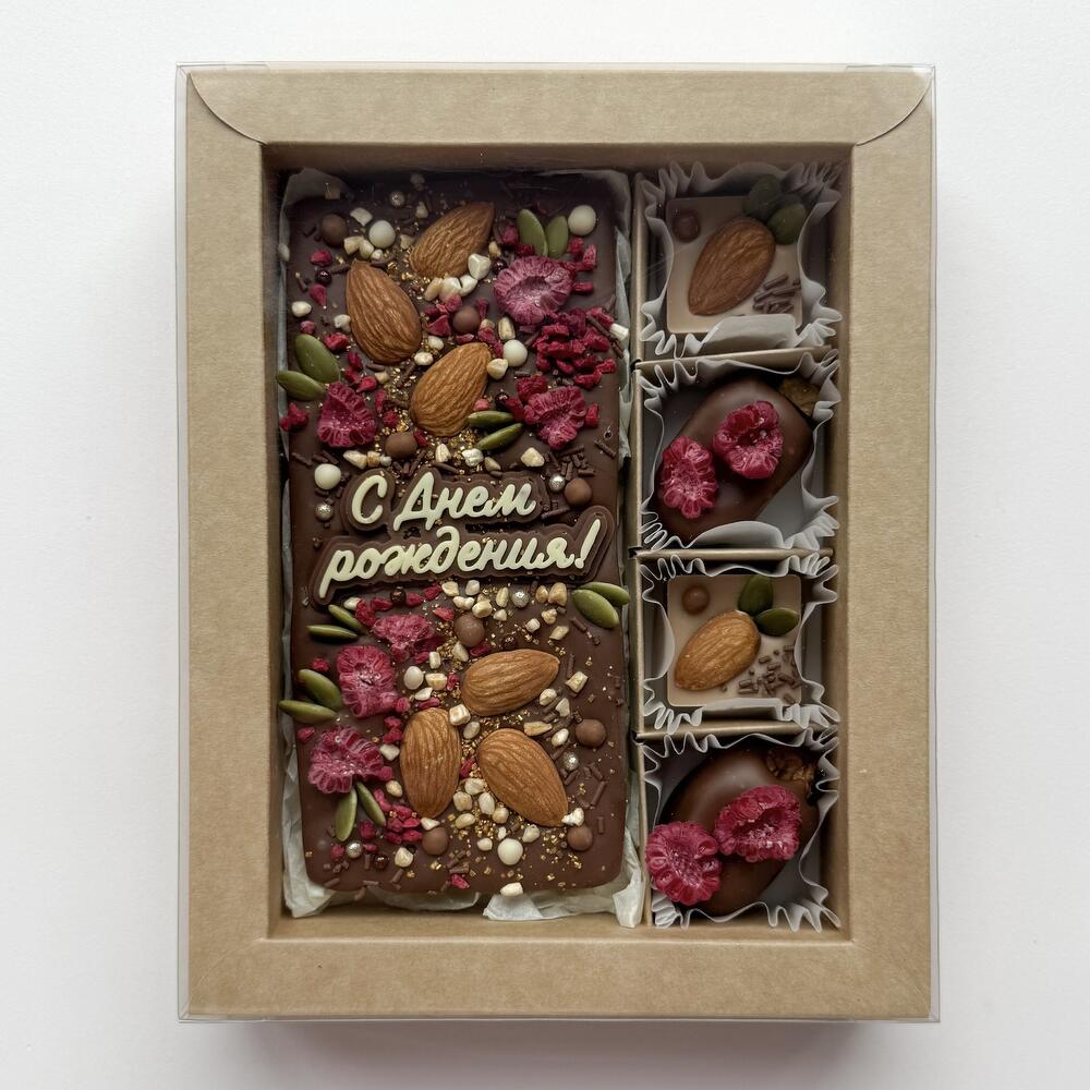 Набор с плиткой "С днём рождения"