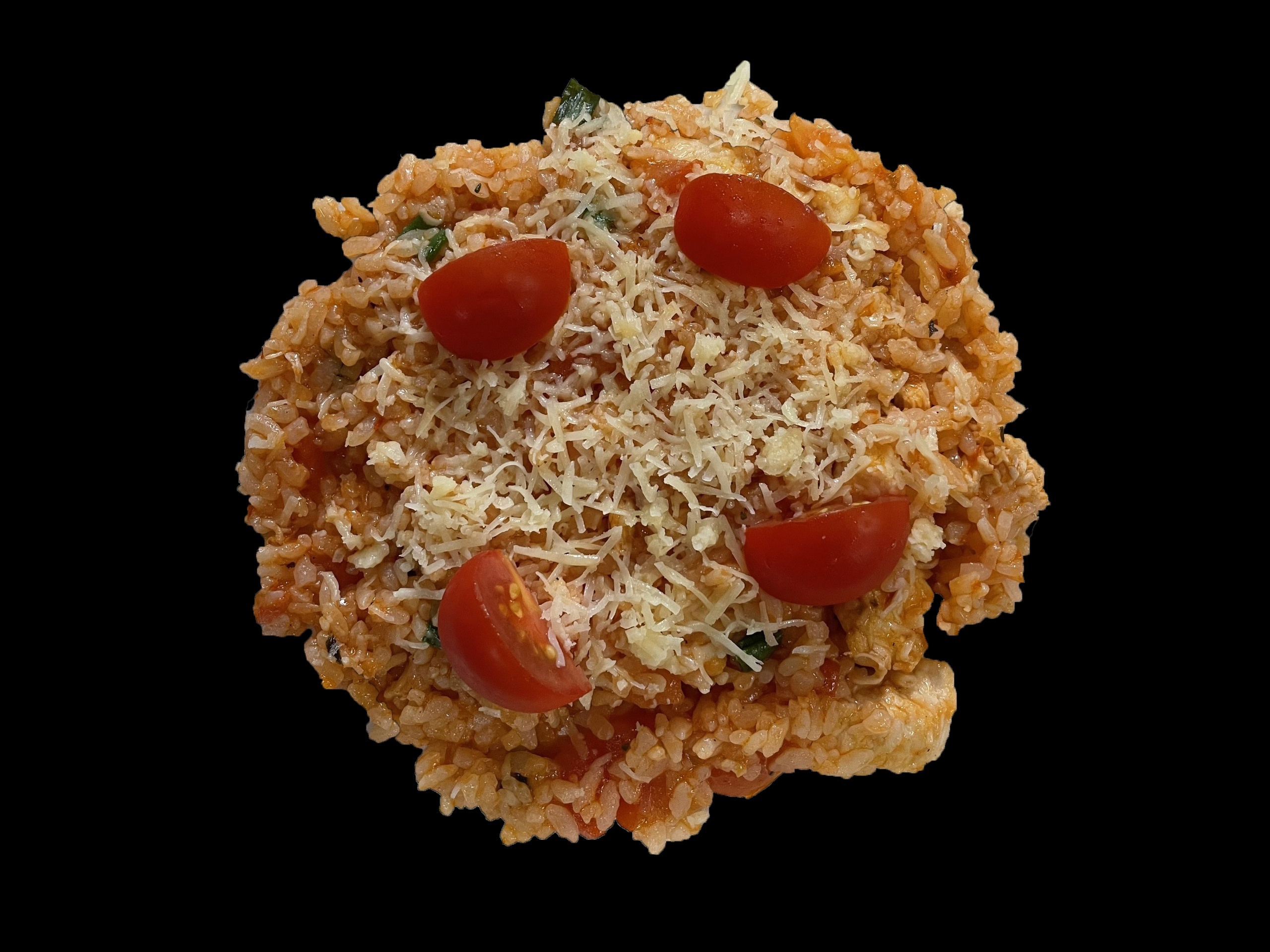 Рис с томатным соусом и курицей