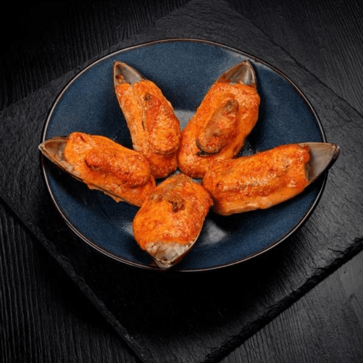 Запеченные острые мидии