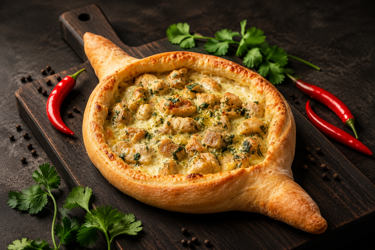 Хачапури по-аджарски со сливочной курочкой