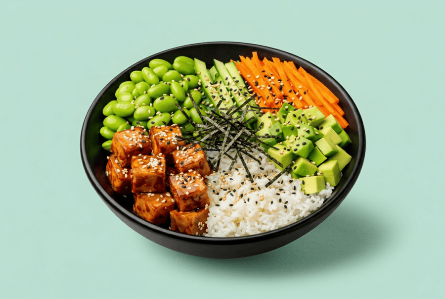 Поке с тофу и авокадо