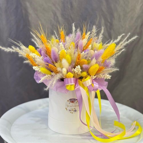 Букет из сухоцветов в коробочке (С1153)