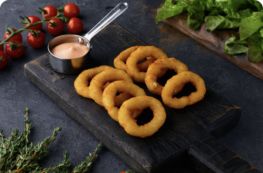 Луковые кольца в панировке