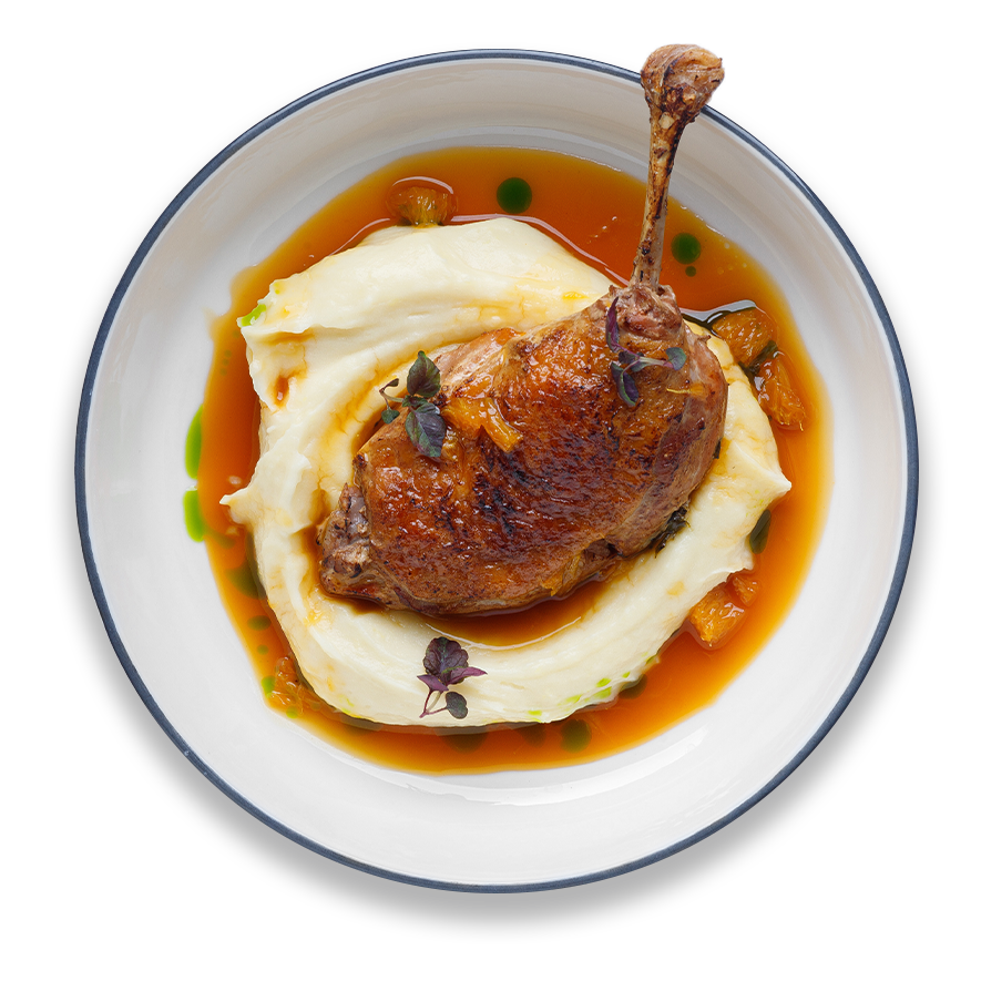 Утиная ножка с картофельным пюре