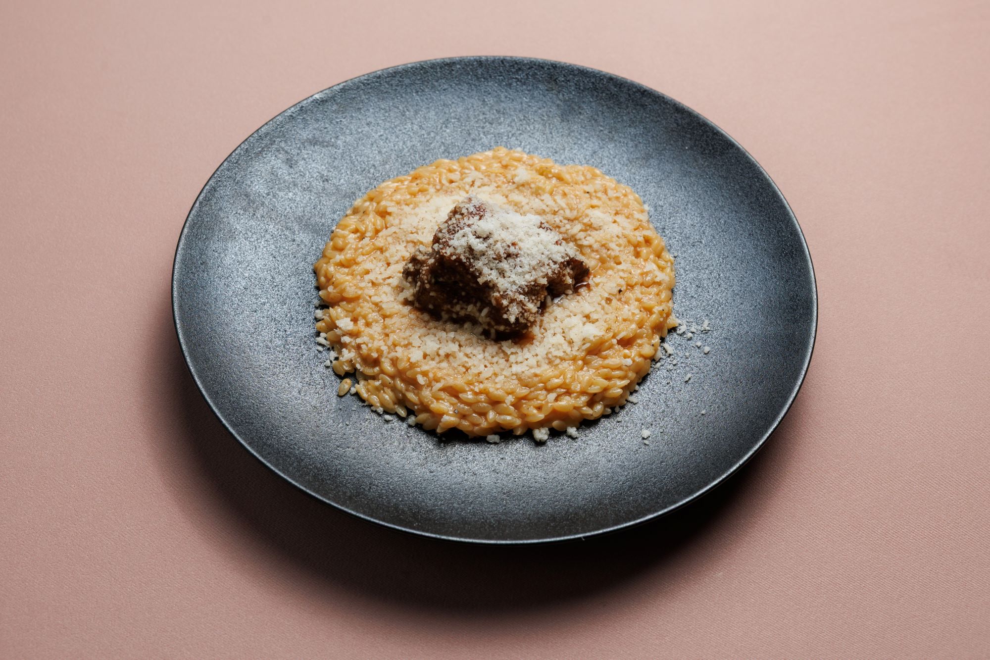 Паста орзо с телячьей щекой