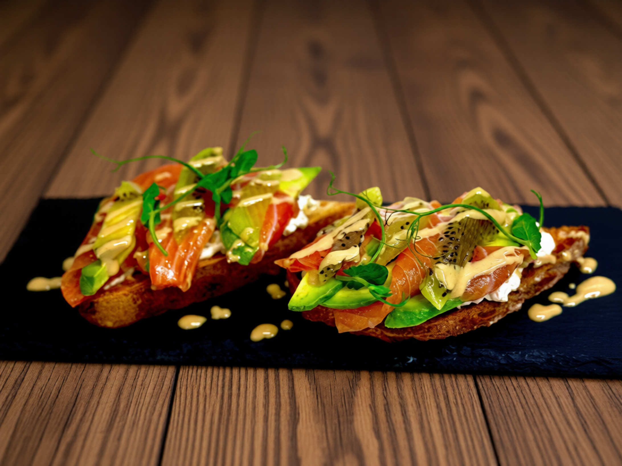 Брускетта с лососем