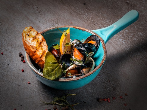 Мидии в сливочном соусе