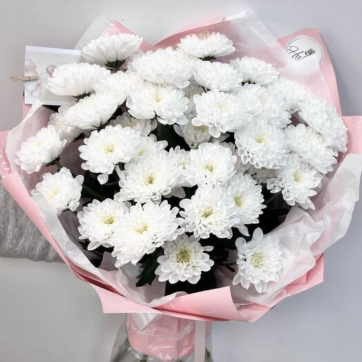 Букет «Нежная моя» из кустовых хризантем