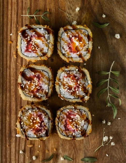Яичная лапша с курицей и соусом терияки