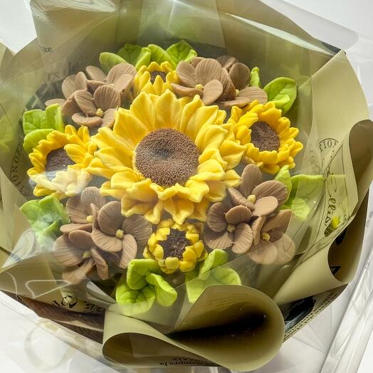 Букет из шоколадных цветов "Подсолнухи"