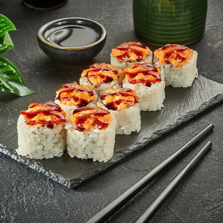 Запечённый ролл с креветкой