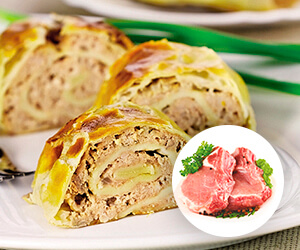 Штрудель мясной с грибами